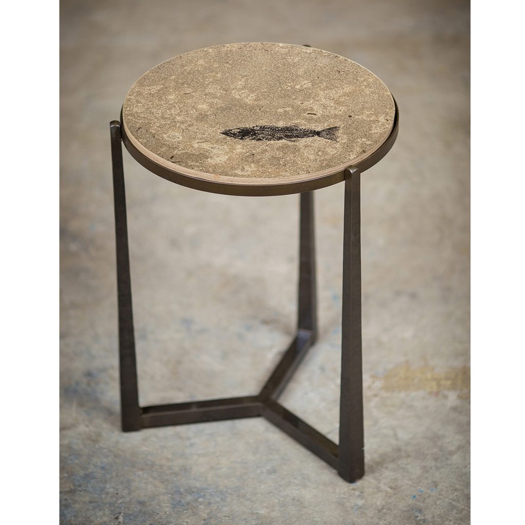 Fossil Stone Drink Table (Round) 170111318t