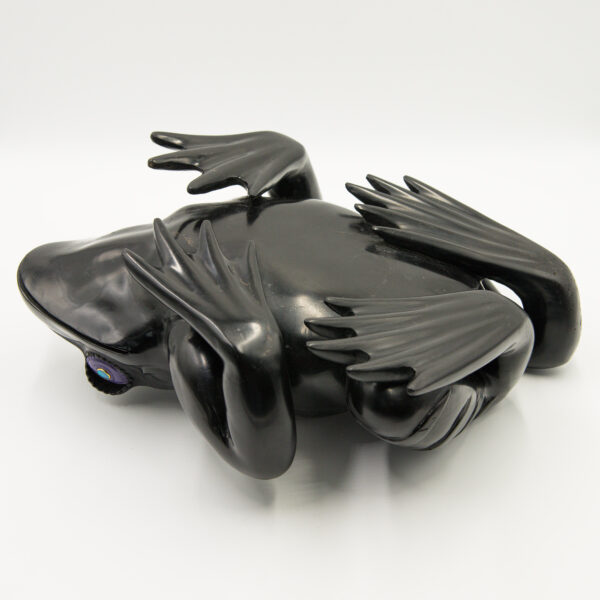 Jet Black Frog with Opal Eyes