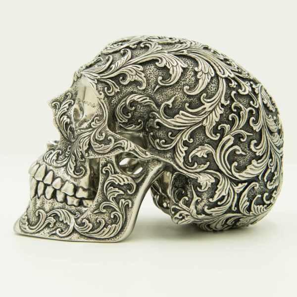 Stainless Steel Skull Floral