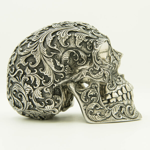 Stainless Steel Skull Floral